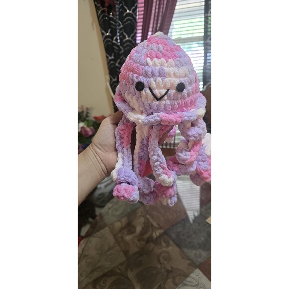 Handmade Chunky Crochet Octopus Toy - Adorable Handmade Chenille - Picture 6 of 10